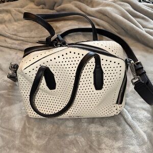 Calvin Klein Black and White Perforated Crossbody Bag